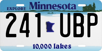 MN license plate 241UBP
