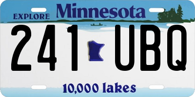 MN license plate 241UBQ