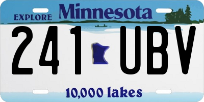 MN license plate 241UBV