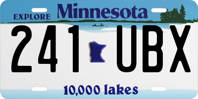 MN license plate 241UBX