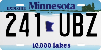 MN license plate 241UBZ