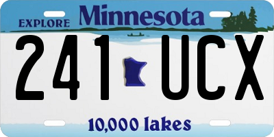 MN license plate 241UCX