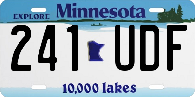 MN license plate 241UDF