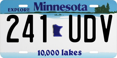 MN license plate 241UDV