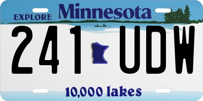 MN license plate 241UDW