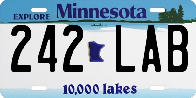 MN license plate 242LAB