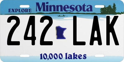 MN license plate 242LAK