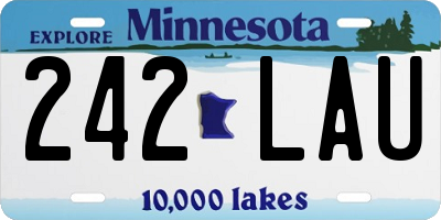 MN license plate 242LAU