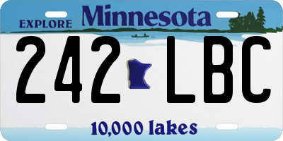 MN license plate 242LBC