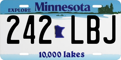 MN license plate 242LBJ