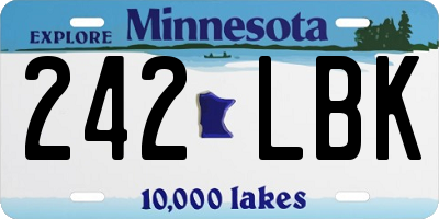 MN license plate 242LBK