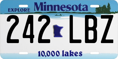 MN license plate 242LBZ