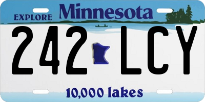 MN license plate 242LCY