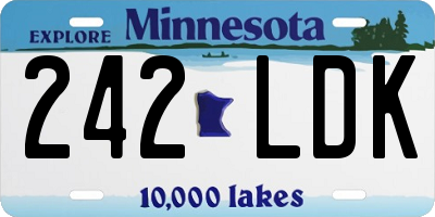 MN license plate 242LDK