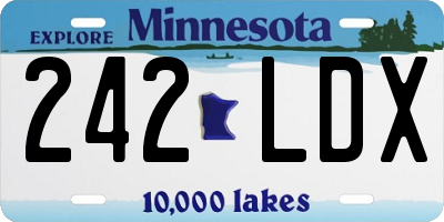 MN license plate 242LDX