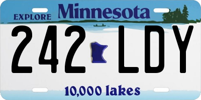 MN license plate 242LDY