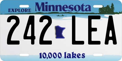 MN license plate 242LEA