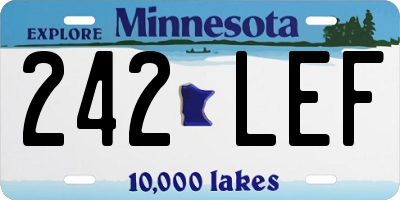 MN license plate 242LEF