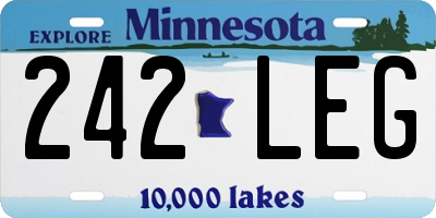 MN license plate 242LEG
