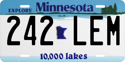 MN license plate 242LEM