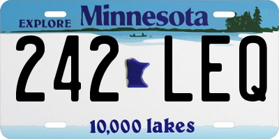 MN license plate 242LEQ