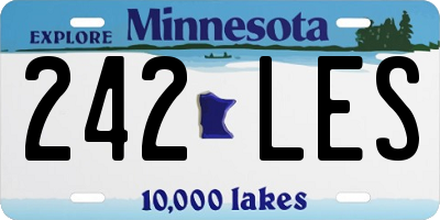 MN license plate 242LES