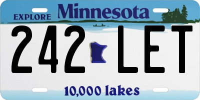 MN license plate 242LET