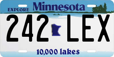 MN license plate 242LEX