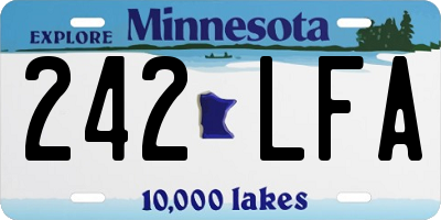 MN license plate 242LFA