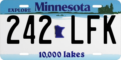 MN license plate 242LFK