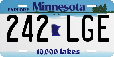 MN license plate 242LGE