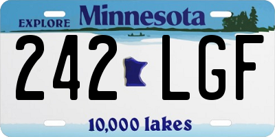 MN license plate 242LGF