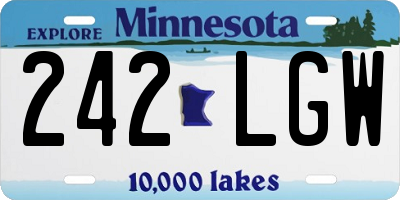 MN license plate 242LGW