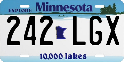 MN license plate 242LGX