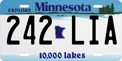 MN license plate 242LIA