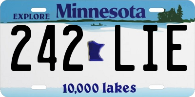 MN license plate 242LIE