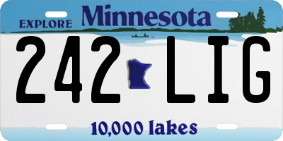 MN license plate 242LIG