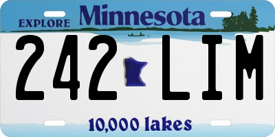 MN license plate 242LIM