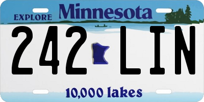MN license plate 242LIN