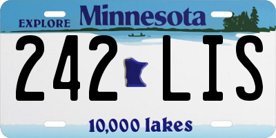 MN license plate 242LIS