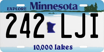 MN license plate 242LJI
