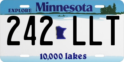 MN license plate 242LLT