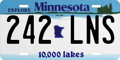 MN license plate 242LNS