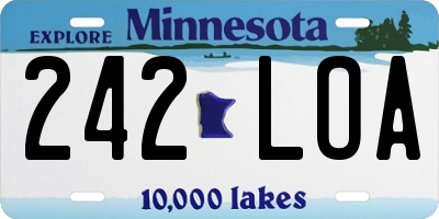 MN license plate 242LOA