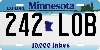 MN license plate 242LOB