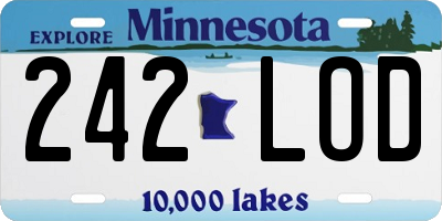 MN license plate 242LOD