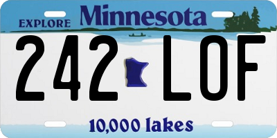 MN license plate 242LOF