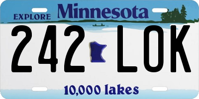 MN license plate 242LOK