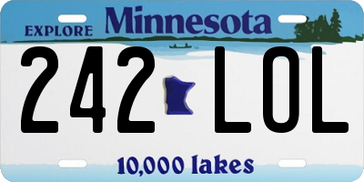 MN license plate 242LOL