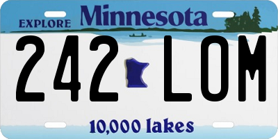 MN license plate 242LOM
